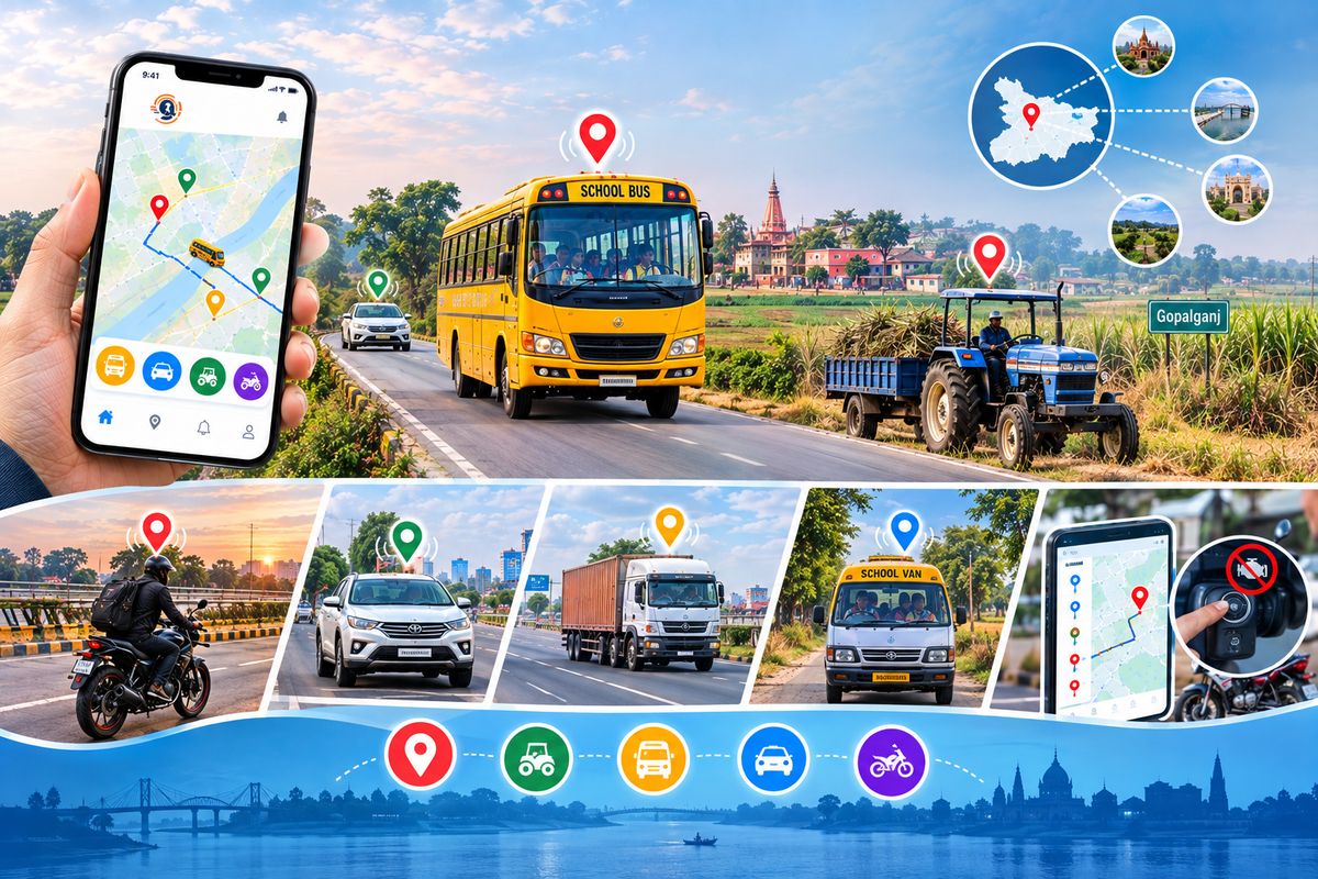 GPS tracking for buses, trucks and school vans in Chhapra, Saran district, Bihar
