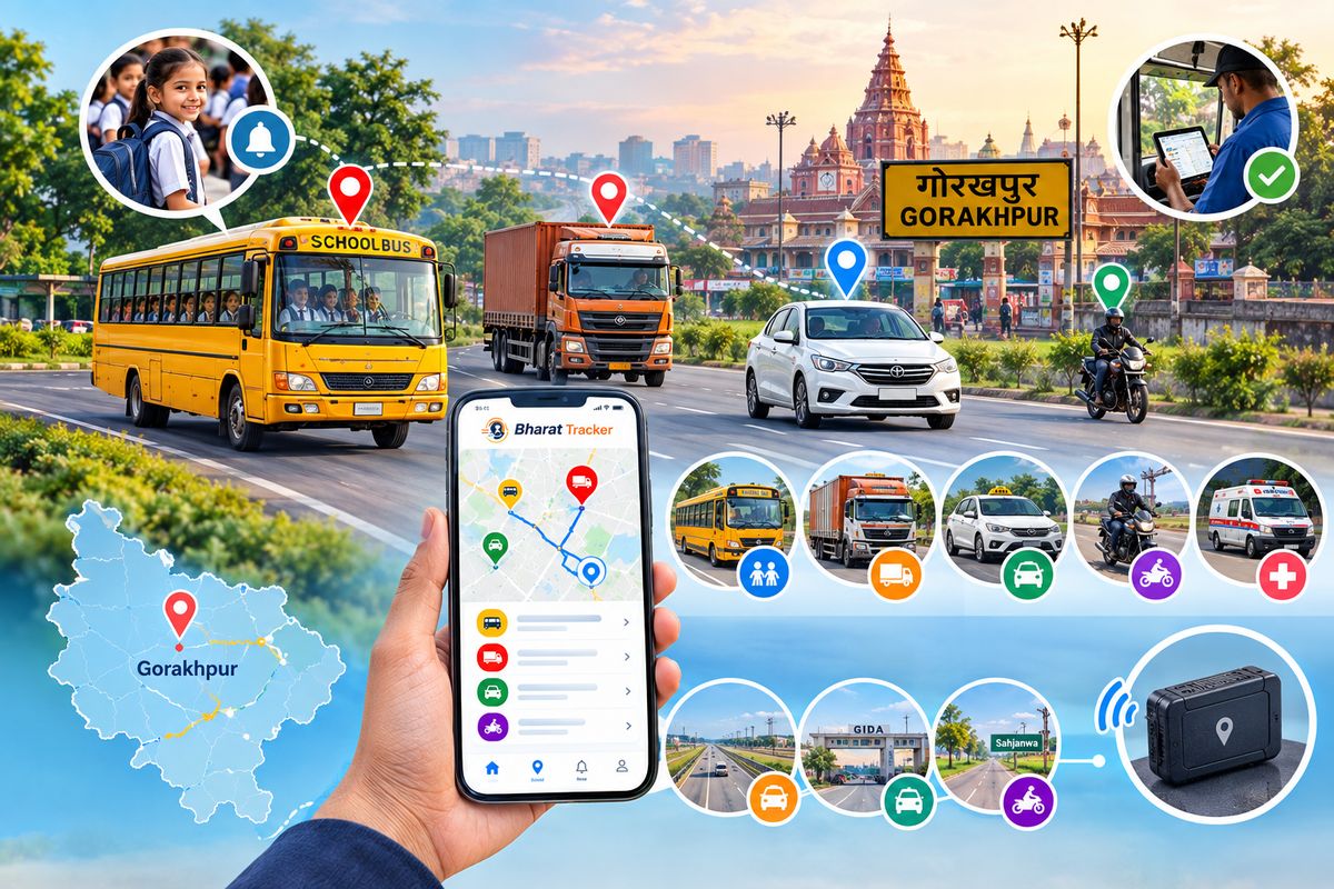 GPS tracking for goods vehicles, school buses and bikes in Mau, Uttar Pradesh