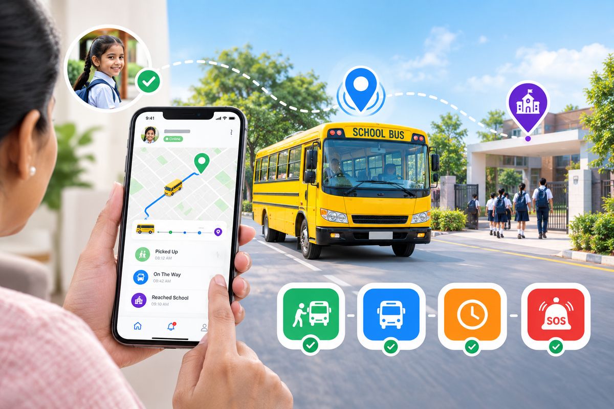 Parent using the Bharat Tracker app to tell the school their child is not riding the bus today