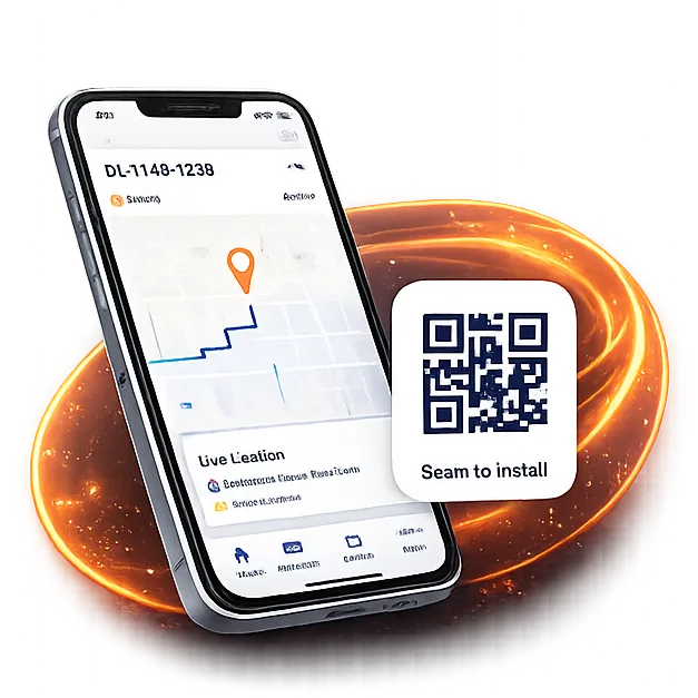 Bharat Tracker app with scan-to-install QR code